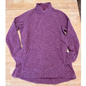 Women's Duluth Trading Tunic Cowl Neck Long Sleeve Pullover Pink  Fleece Size L